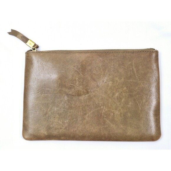 Madewell Handbags - MADEWELL cow leather travel case pouch clutch 9"x 6" Brown
